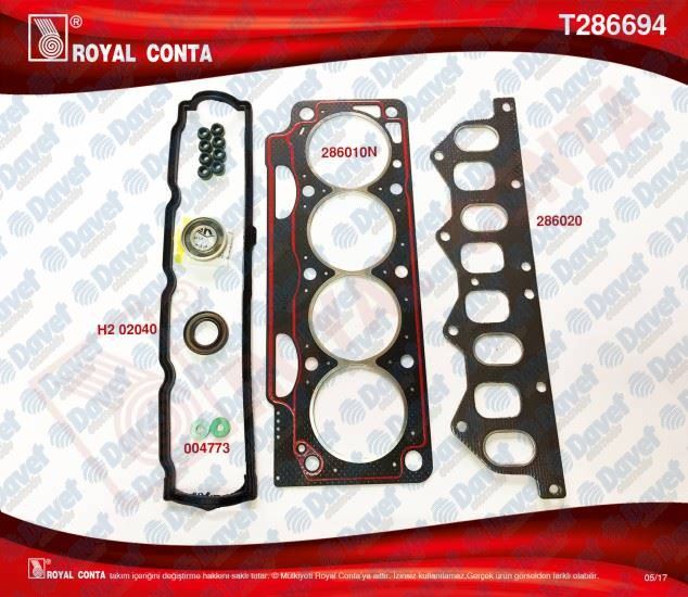 ROYAL T286694 Ust Takim Contasi Keceli Laguna-Megane 1.8/2.0 8v (F3p/F3r)